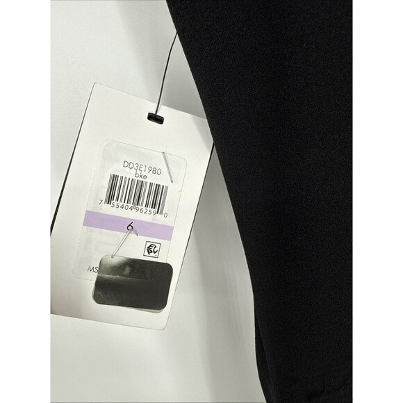 New DKNY Women's Size 6 Black Scuba Crepe Contrast Round Neck Sleeveless Dress - Picture 10 of 11